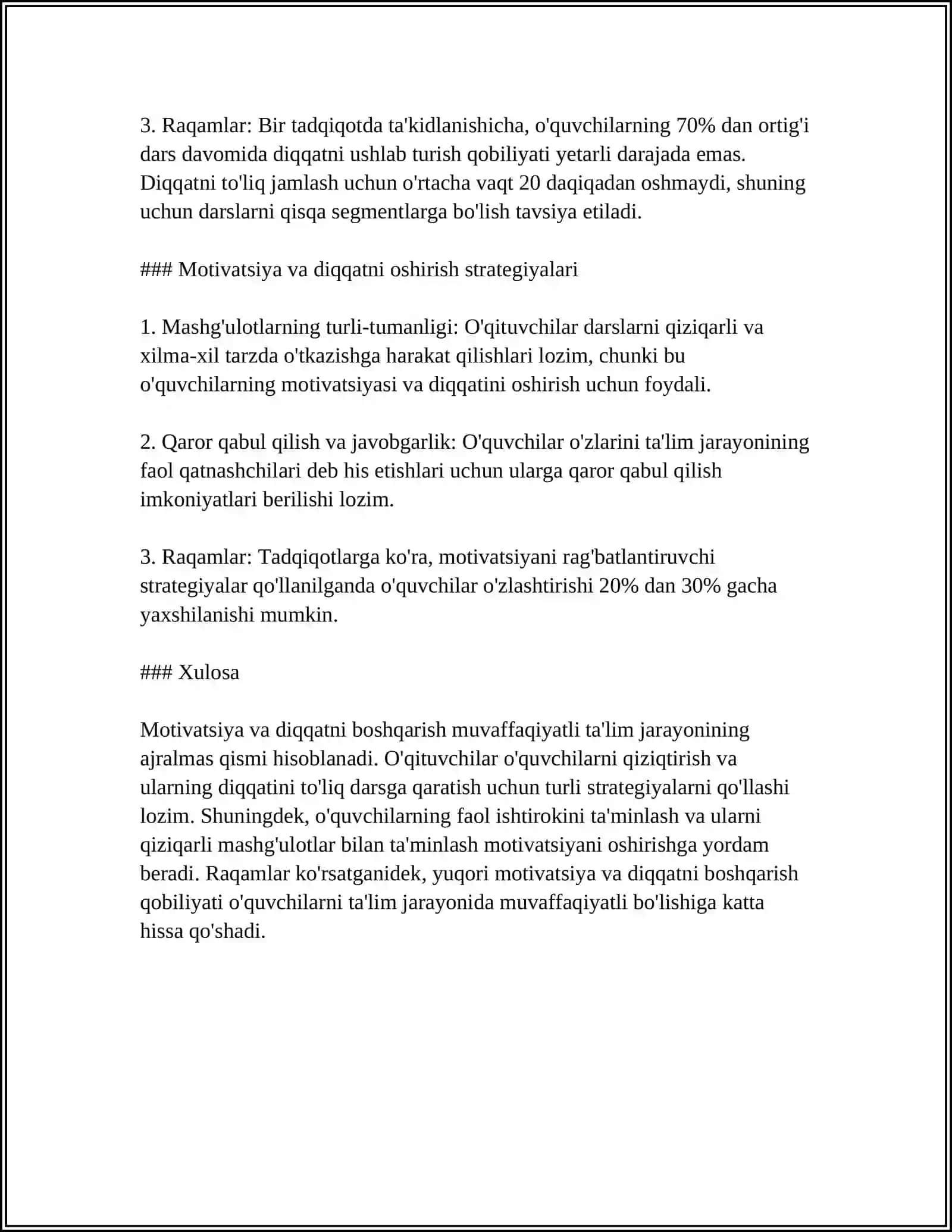 ÒQITISH VA TARBIYALASHNING PSIXOLOGIK JIHATLARI 4