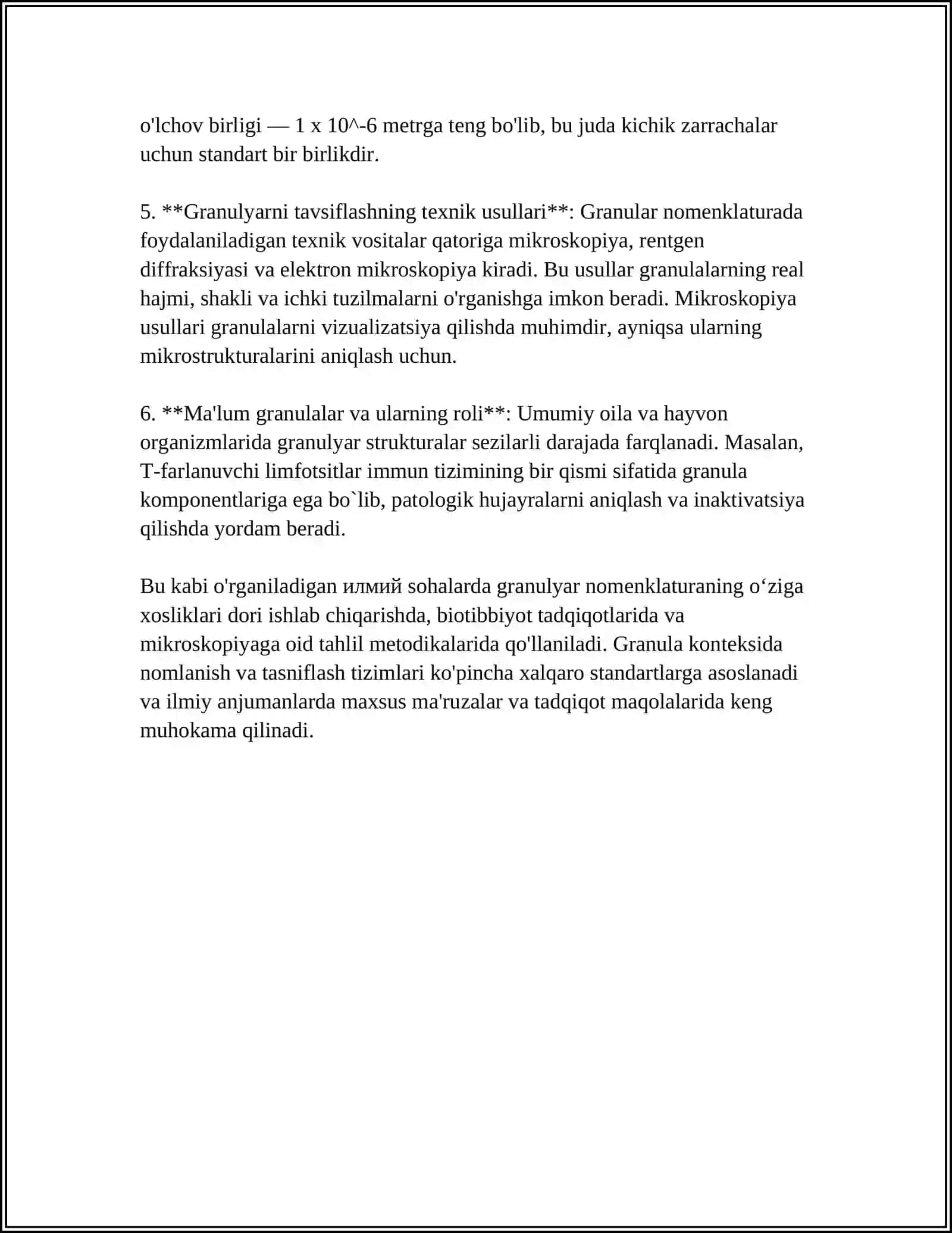 GRANULALAR NOMENKLATURASI VA TARKIBLARI 4