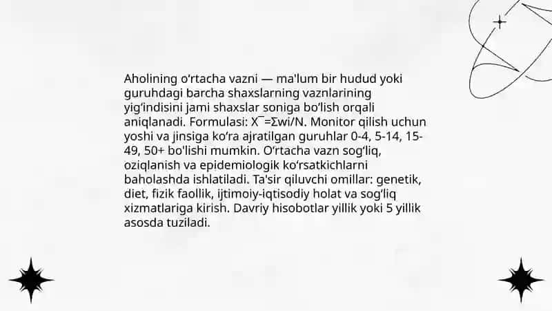 Aholini jismoniy rivojlanish koʻrsatgichlari 4