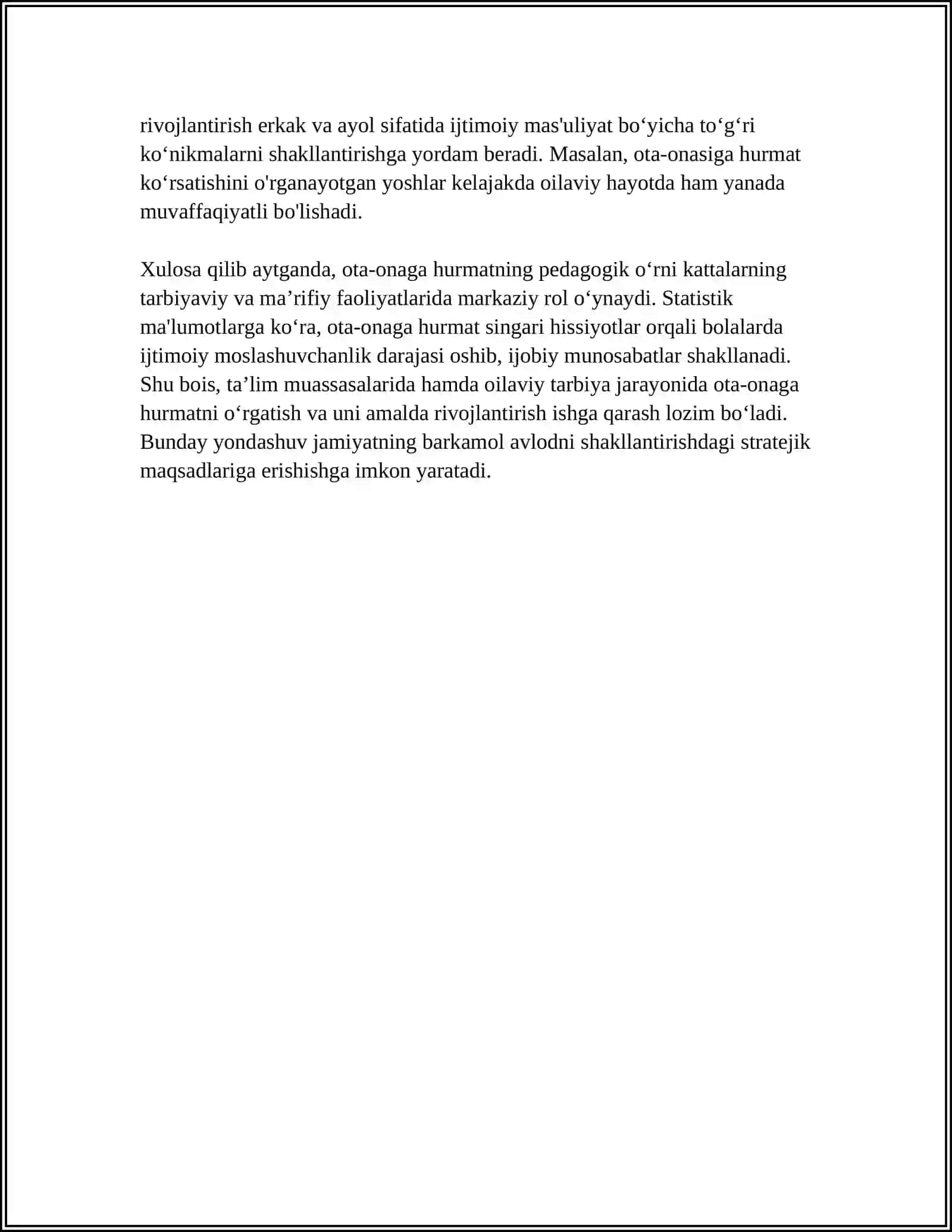 IMOM BUXORIY HADISLARIDA OTA-ONA HAQIDAGI HADISLARNING PEDAGOGIK AHAMIYATI 4