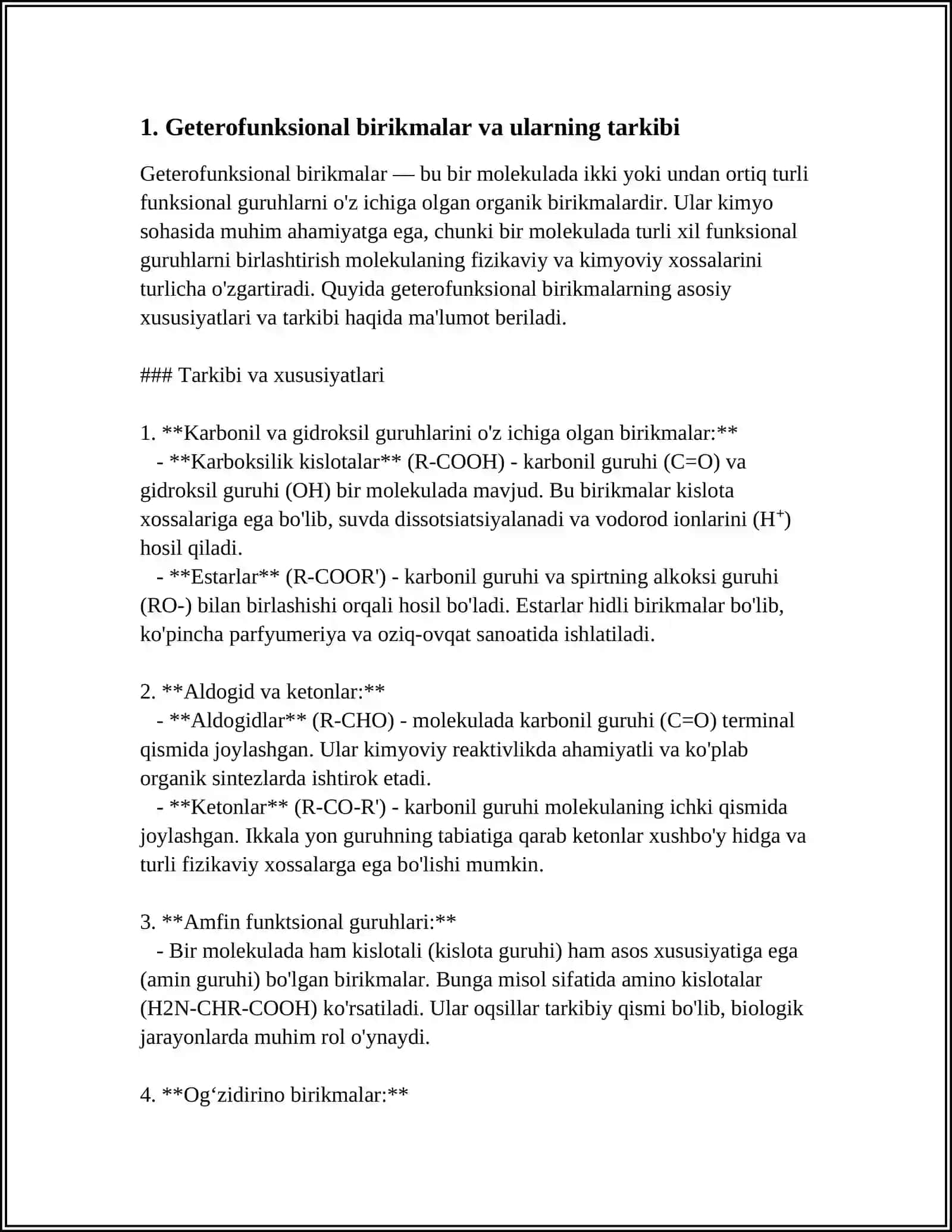 GETEROFUNKSIONAL BIRIKMALAR METABOLITLAR VA DORIVOR VOSITALAR SIFATIDA.AMINOSPIRTLAR HUJAYRA MEMBRANASI FOSFOLIPIDLARINING TUZILISH BIRLIKLARI SIFATIDA 4