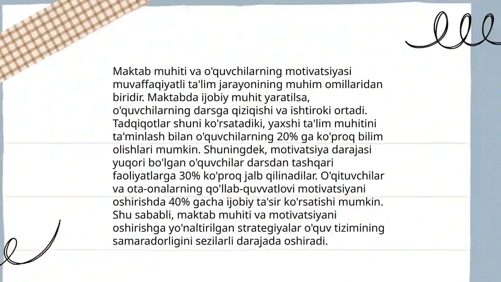Maktabda o'qitish va tarbiyalash sharoitlarini optimallashtirish asoslari 4