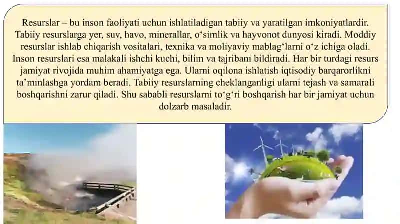 Cheklangan resurslar sharoitida o‘zgarishlarga moslashish va yechim topish SLAYD 4