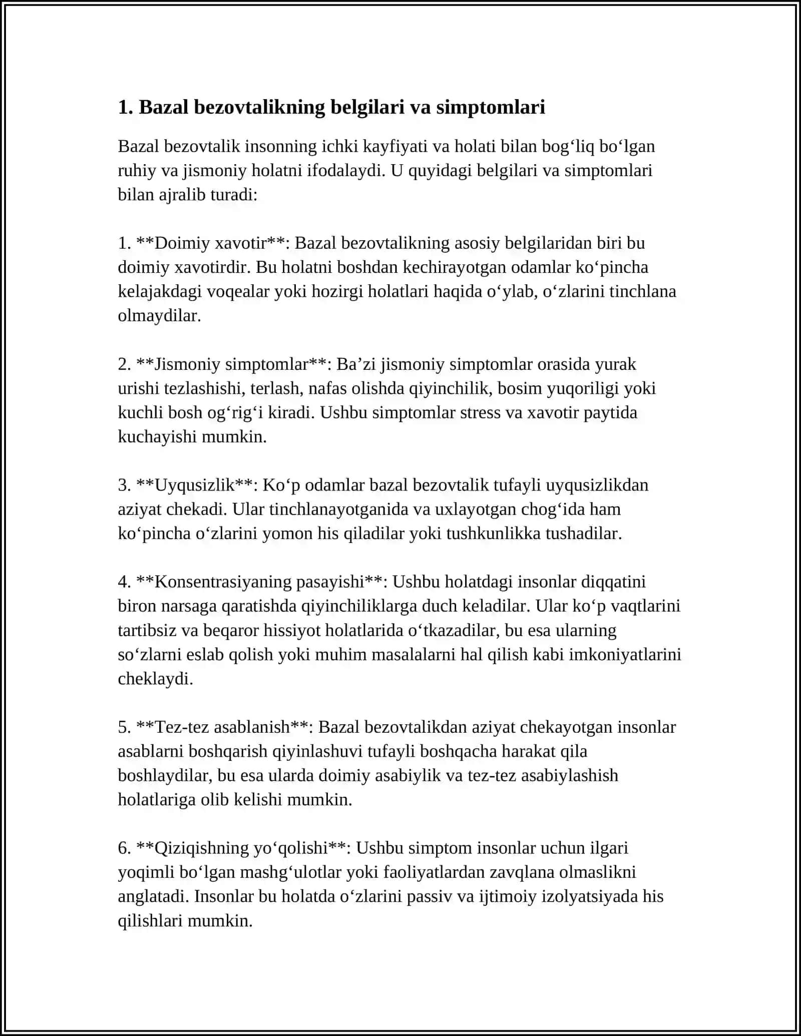 SHAXSLARARO ANALIZ (KAREN XORNI) BAZAL BEZOVTALIK VA BAZAL TUGʻMALIK 4