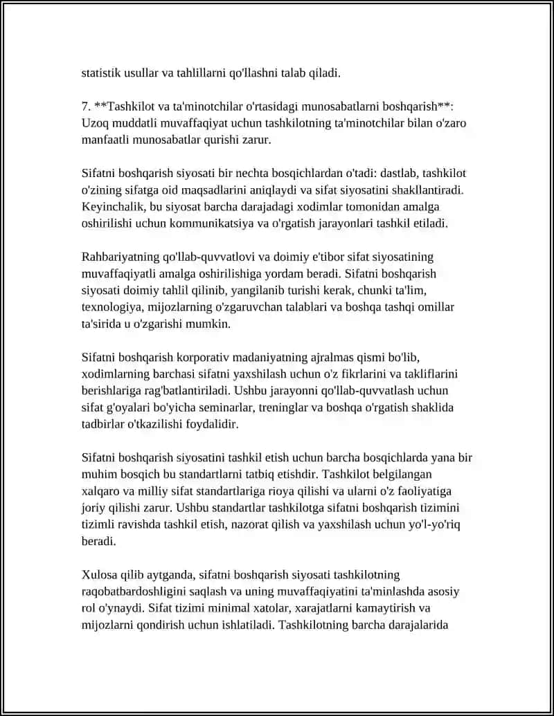 SIFATNI BOSHQARISH SIYOSATI VA SIFATNI BOSHQARISH STRATEGIYASI 4