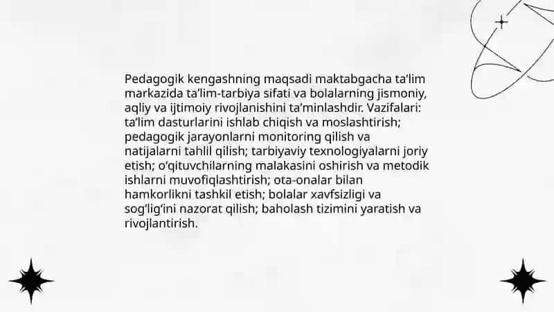Maktabgacha taʼlim markazida pedagogik kengashni tashkil etish va loyihalash 4