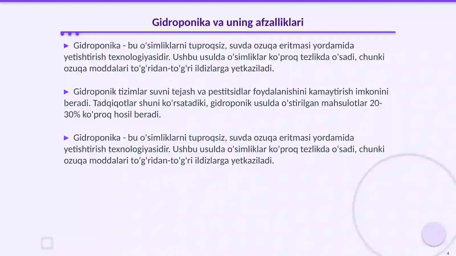 Tuproqsiz ekin yetishtirish 4
