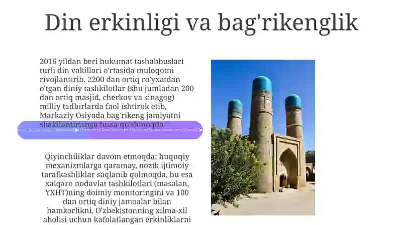 Yangi O'zbekiston dainson haq-huquqlari va erkinliklarining kafolatining yaratilishi 4