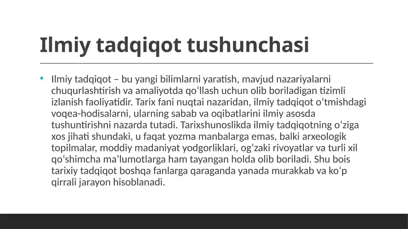 Tarix fanining ilmiy tadqiqot ishlari 4