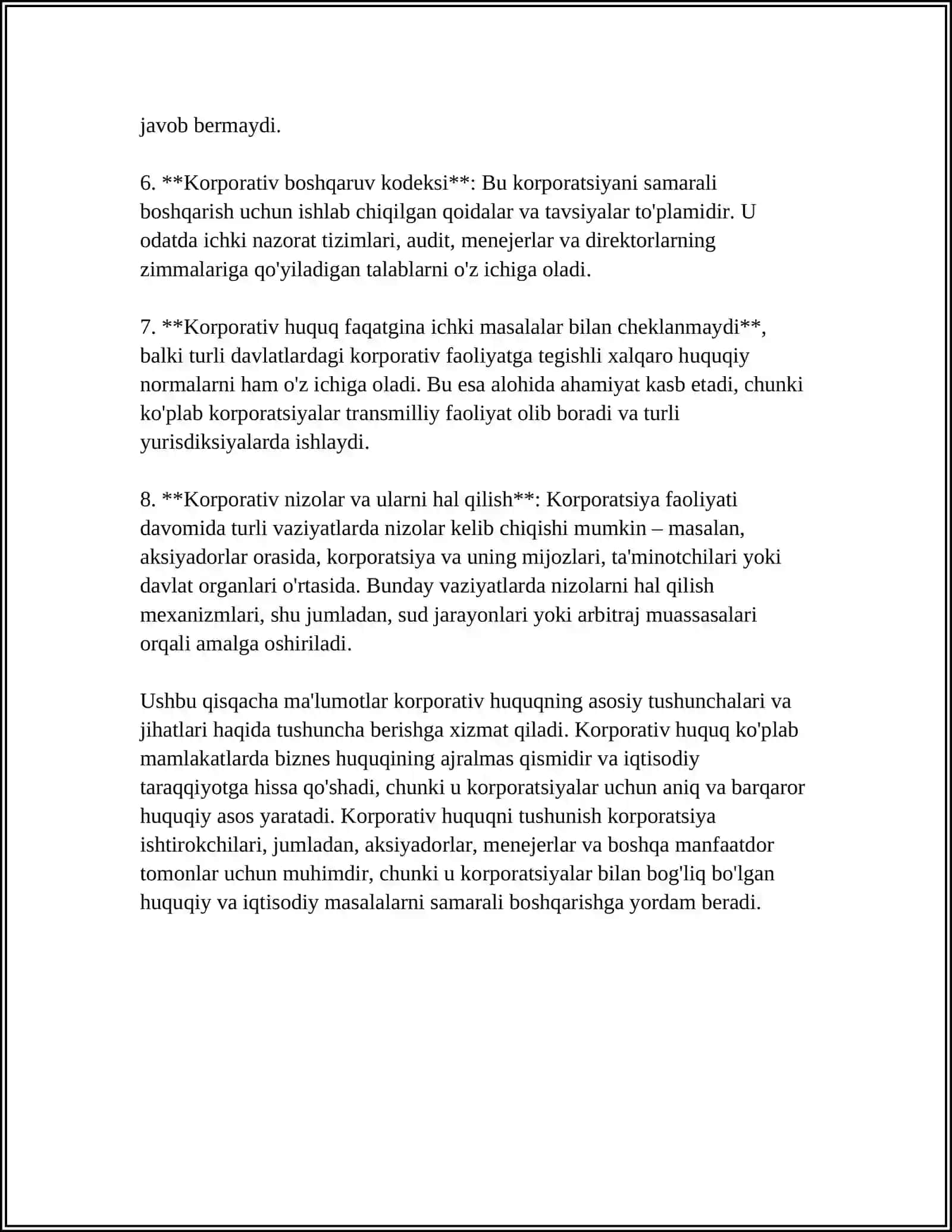 O‘zbekistonda Korporativ Huquqning O‘zig'a Xosjihatari 4