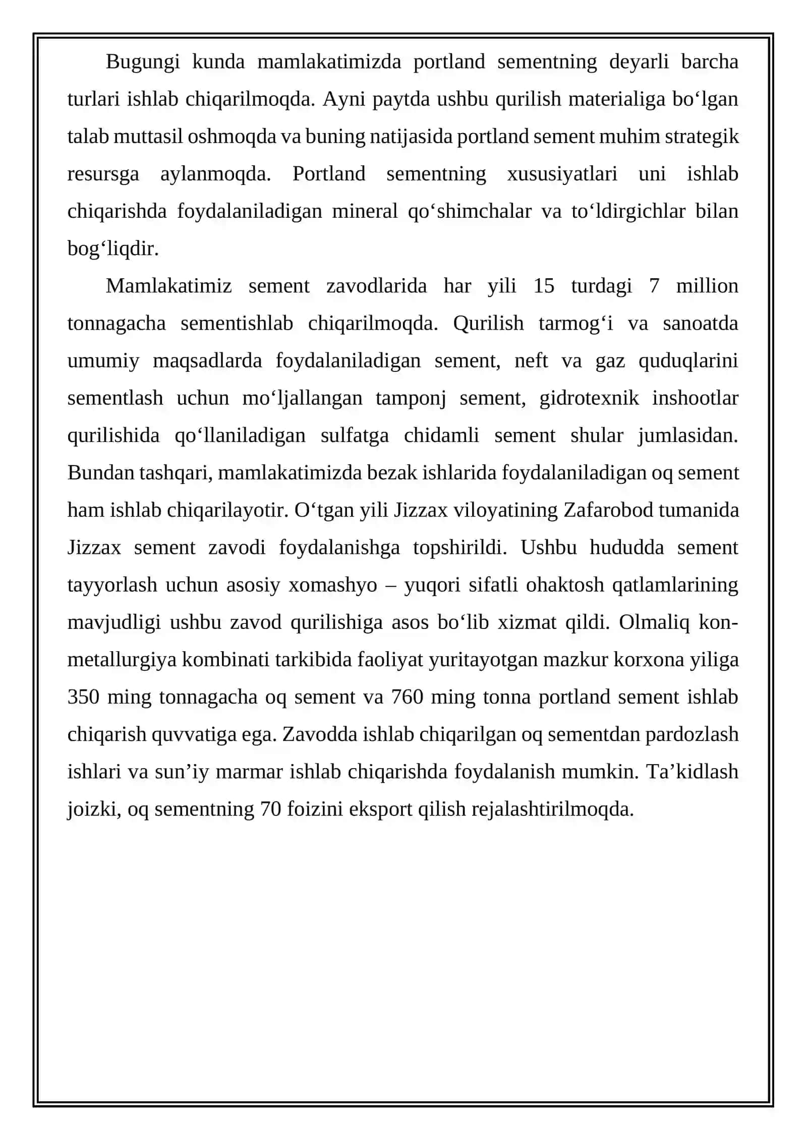QURITISH JARAYONI SEMENT ISHLAB CHIQARISH JARAYONI BILAN BOGʻLIQLIGI 4