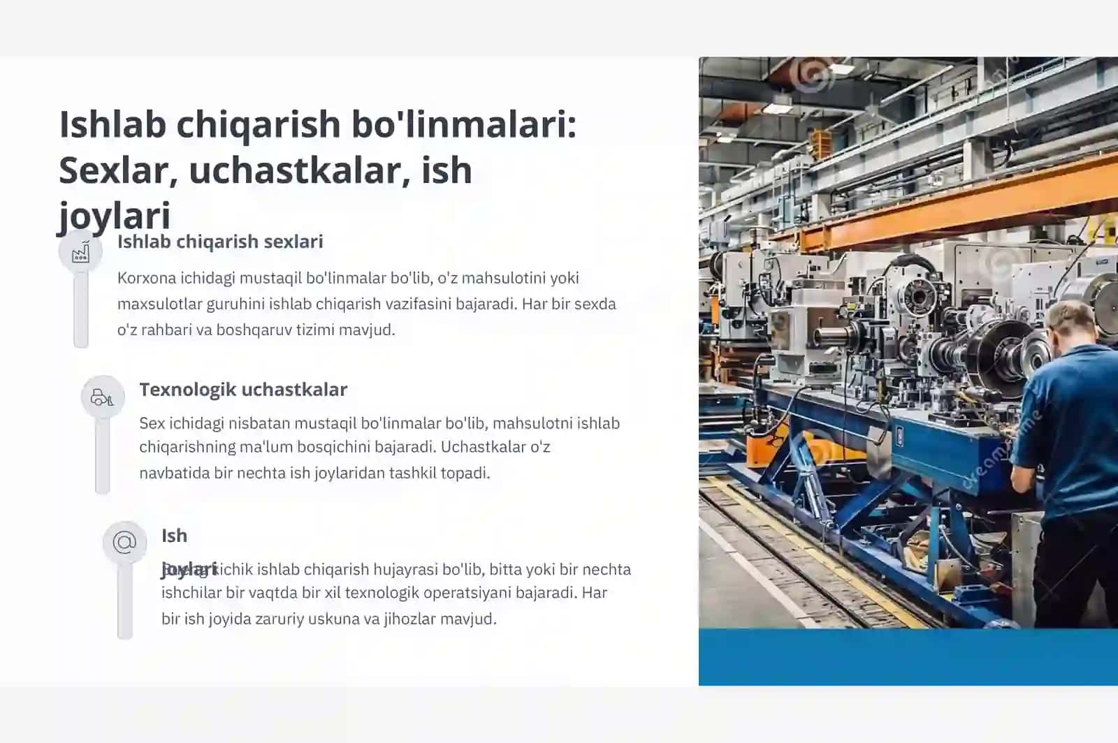Korxonaning ishlab chiqarish tarkibi va uning turlari 4
