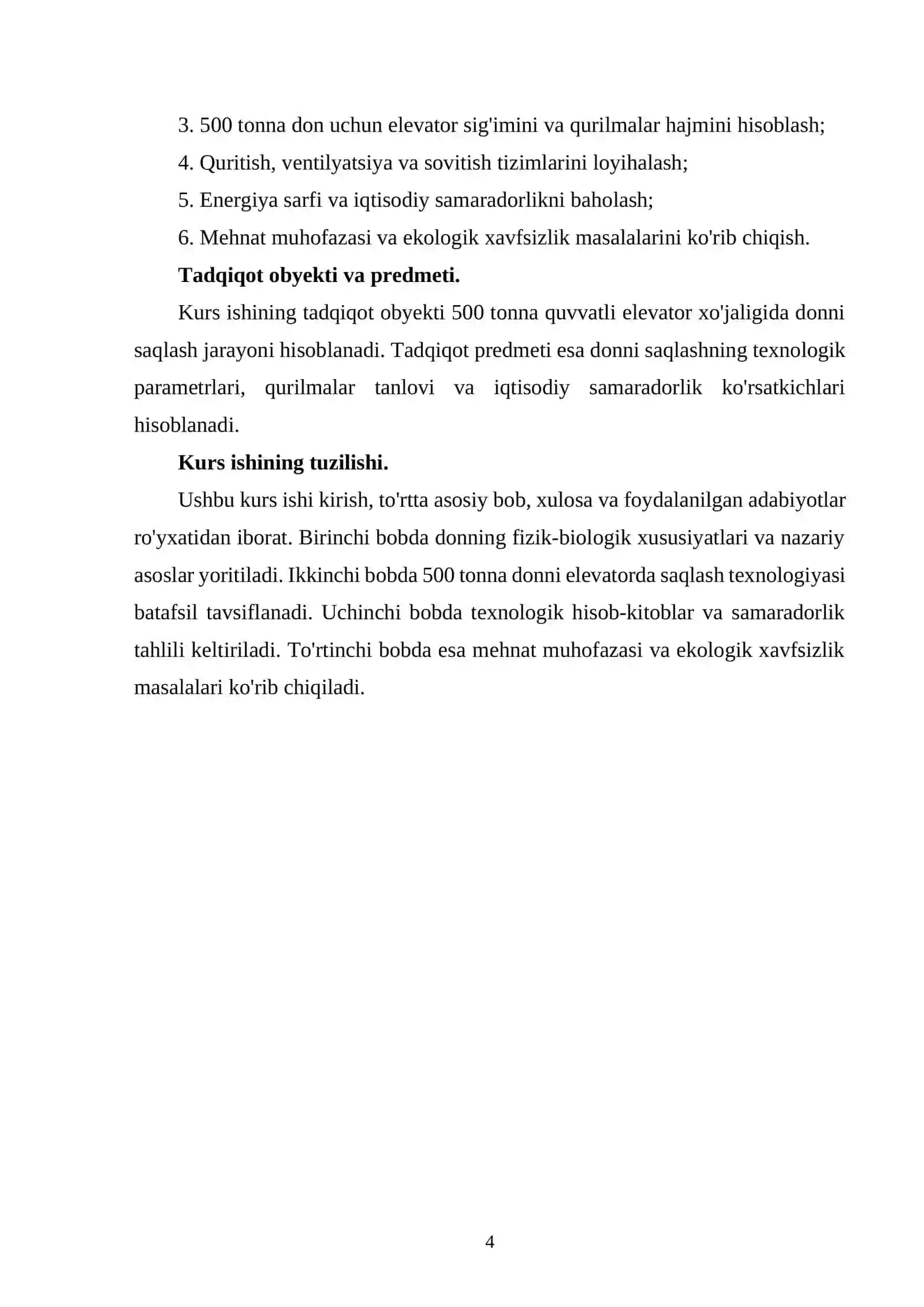 500 tonna donni elevatorda saqlash kurs ishi (2) 4