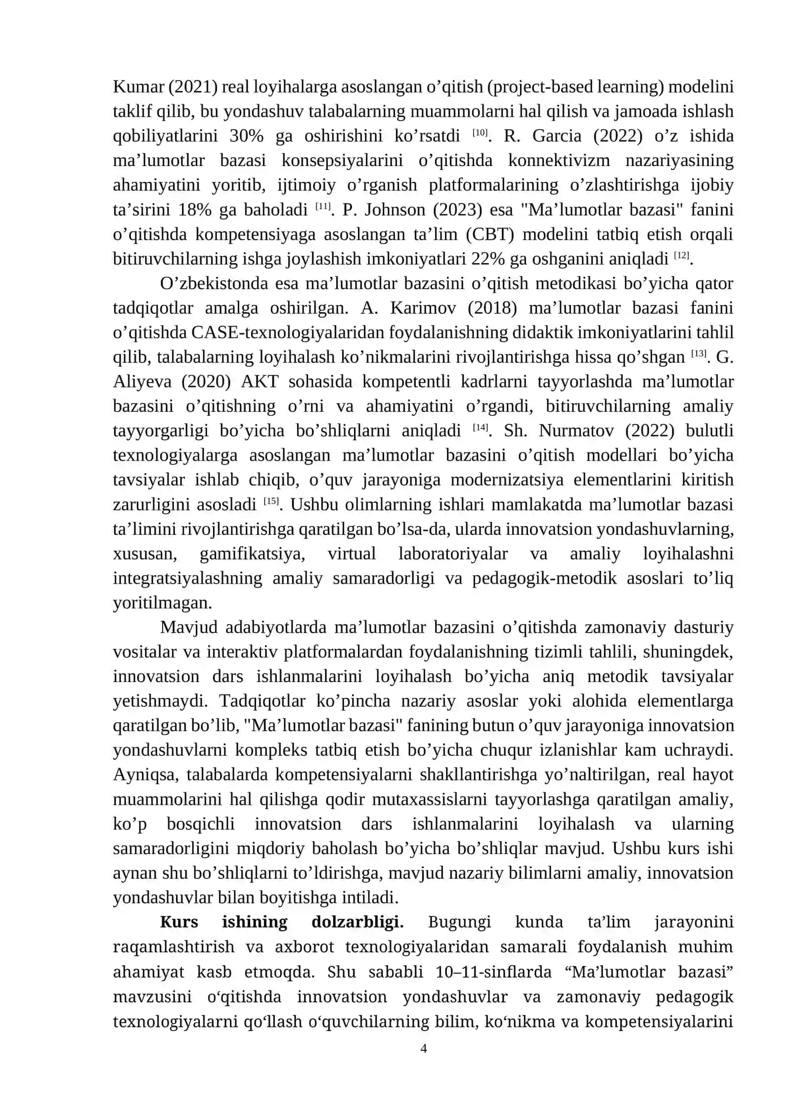 Ma’lumotlar bazasini o’qitishda innovatsion yondashuvlar 4
