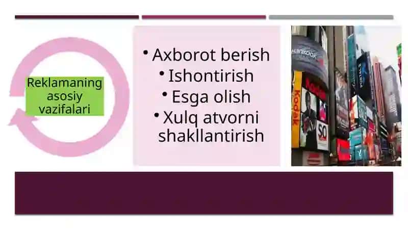Reklama:tushunchavatamoyillar 4