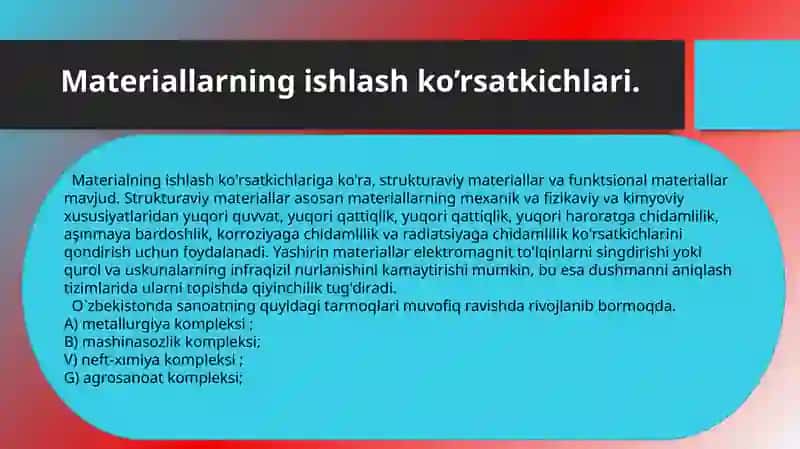 Yangi materiallar texnalogiyasi faniga kirish. 4