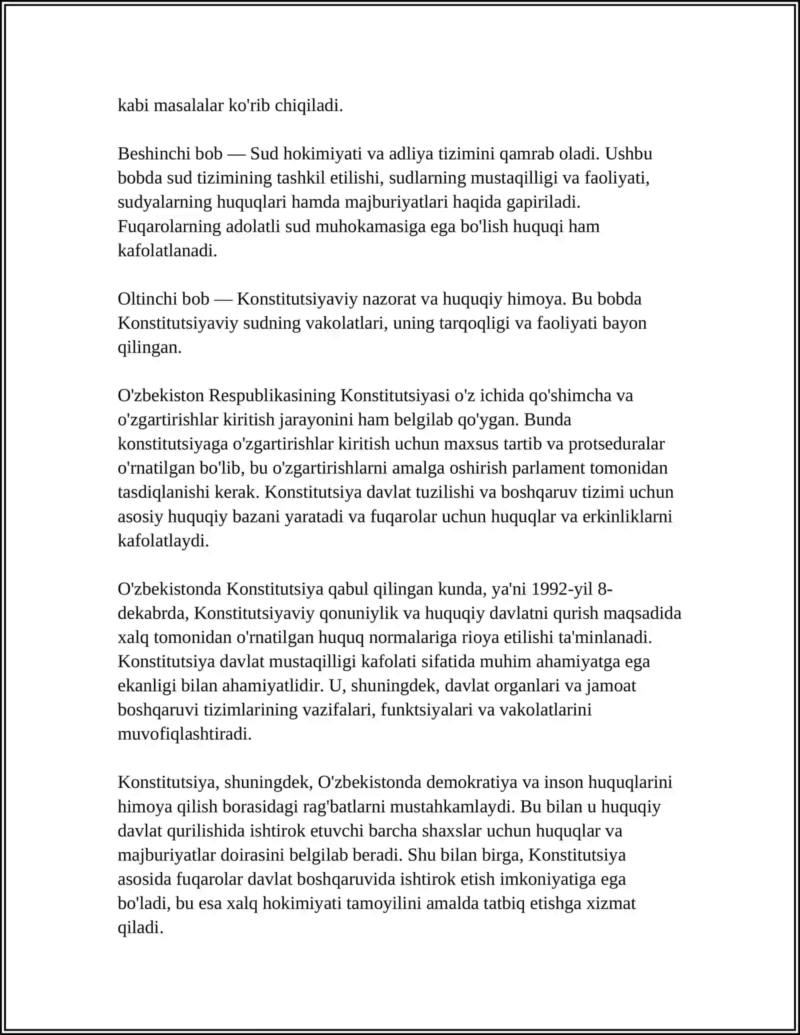 OʻZBEKISTON RESPUBLIKASINING KONSTITUTSIYASI 4