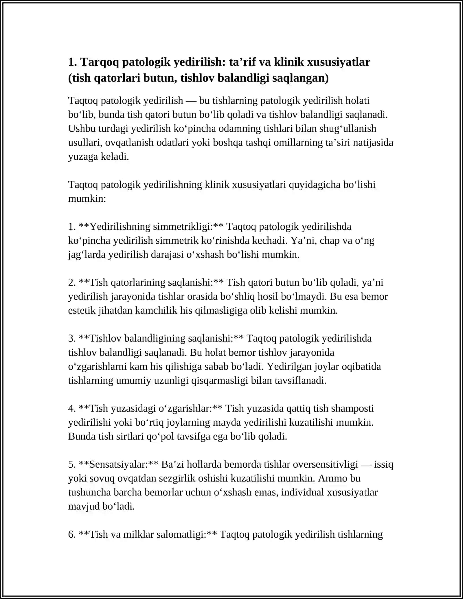 Taqtoq patologik yedirilish 4
