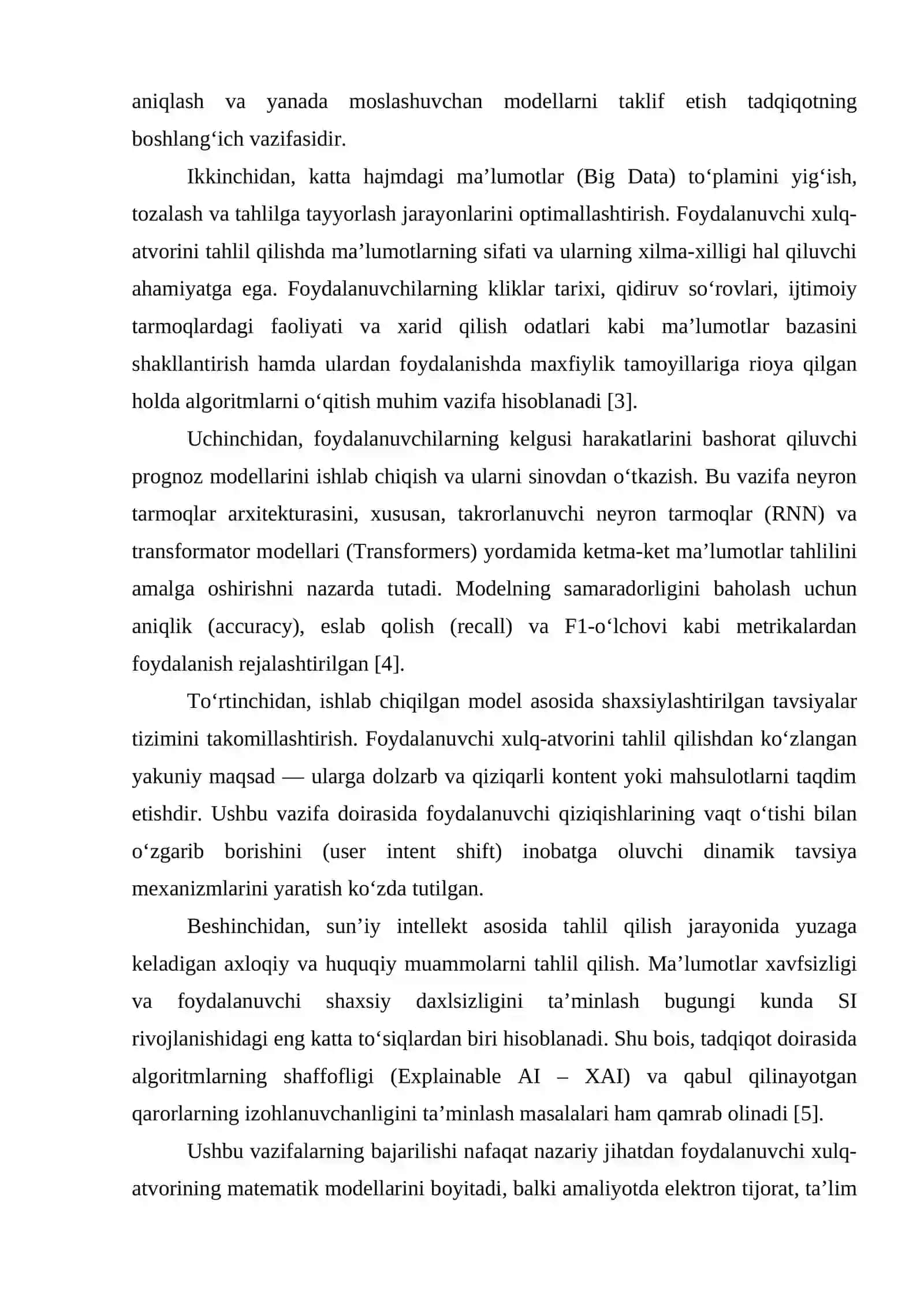 SUNIY INTELLEKT ASOSIDA FOYDALANUVCHI XULQINI TAHLIL QILISH 4