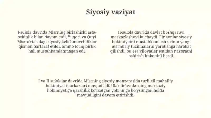 Qadimgi Misrda I-II sulolar davri 4