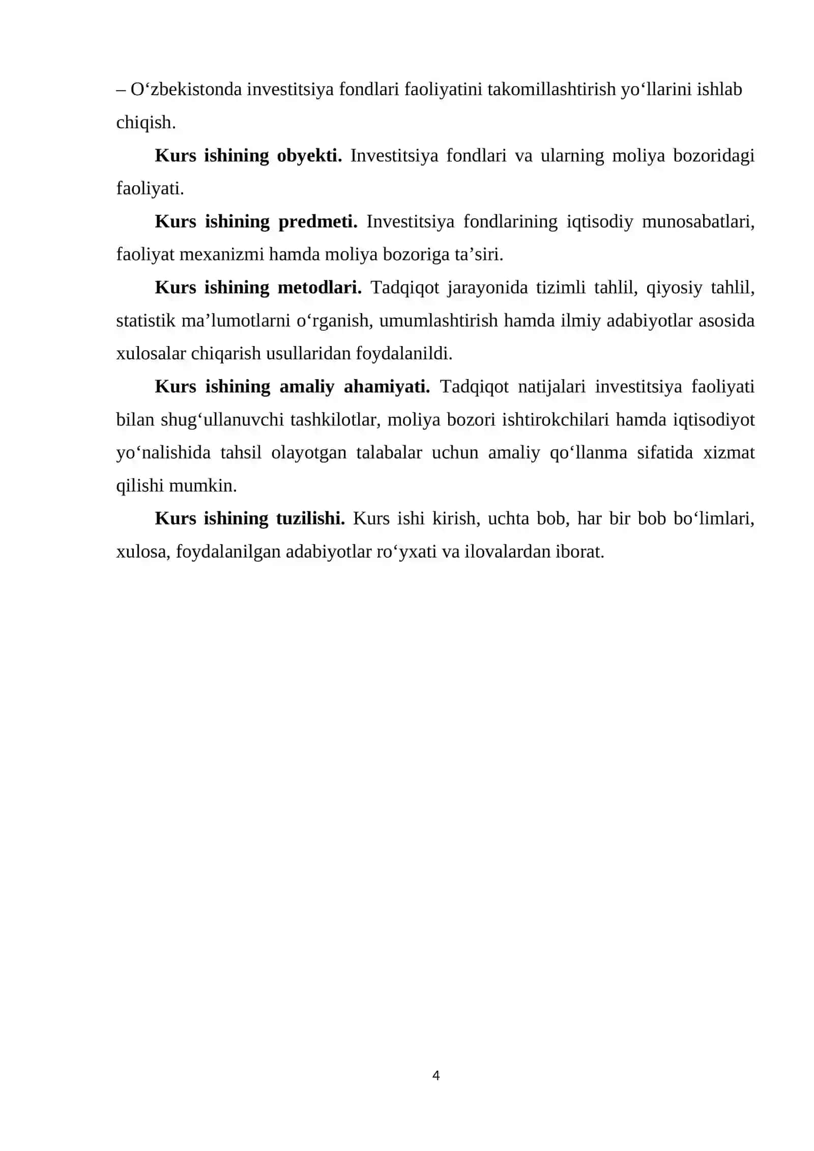 Investitsiya fondlari faoliyati va ularning moliya bozoridagi roli 4