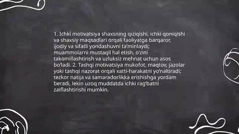 Faoliyat motivatsiyasi talqini 4