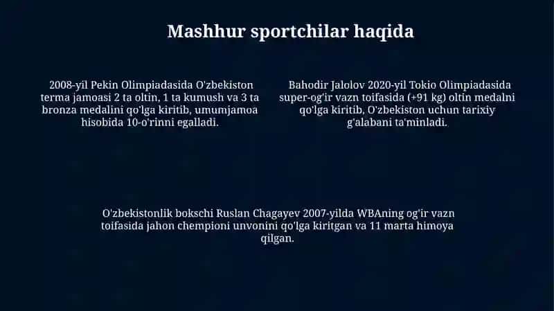O‘zbekiston sportchilarining yutuqlari 4