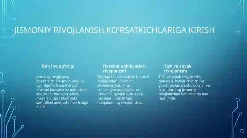 Bolalar va o'smirlar jismoniy rivojlanishi baholovchi ko'rsatkichlar 4