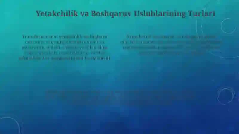Boshqaruv va Yetakchilik Uslublariga Kirish 4