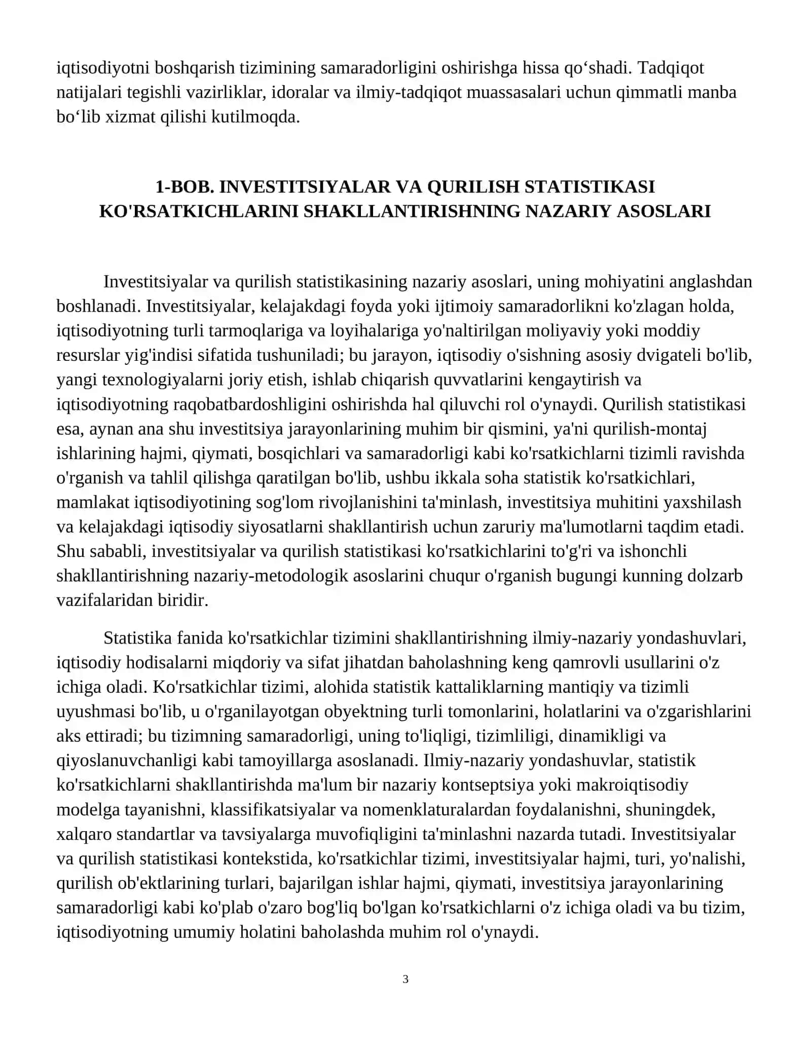 "Investitsiyalar va qurilish statistikasi ko'rsatkichlarini shakllantirishda qo'llaniladigan hisobot vakuzatuv shakllari" mavzusida Statistika fanidan referat 4