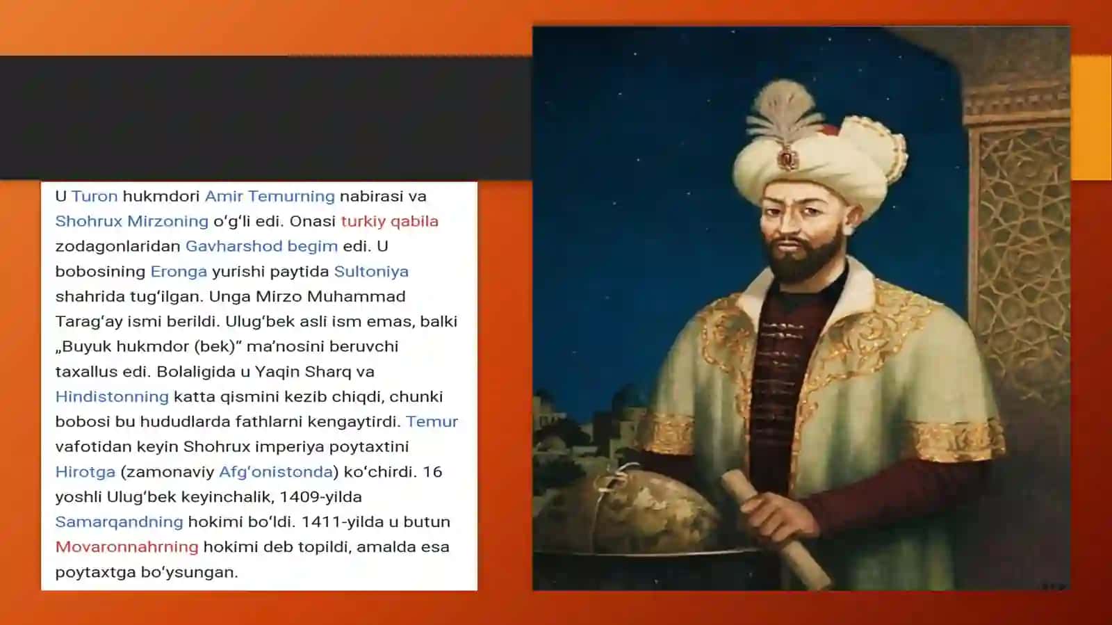 Amir Temur saltanatining donishmand vorisi 4