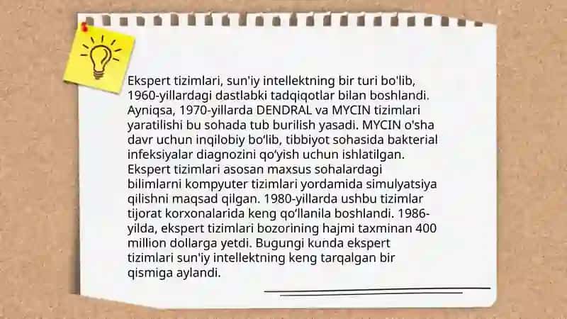 Ekspert tizimlaridan foydalanish 4