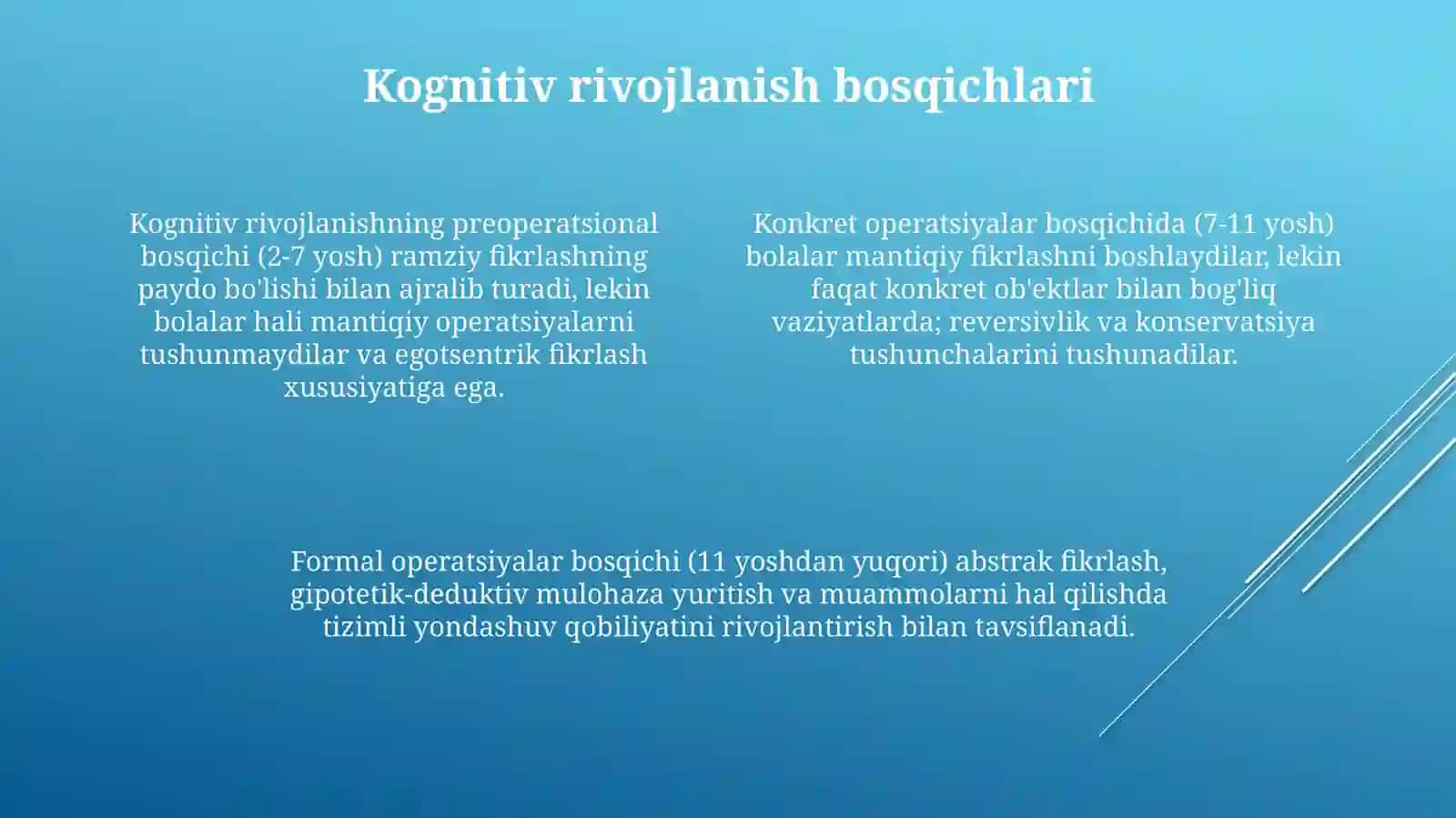 J. Piaje nazariyasiga ko‘ra shaxs taraqqiyoti 4