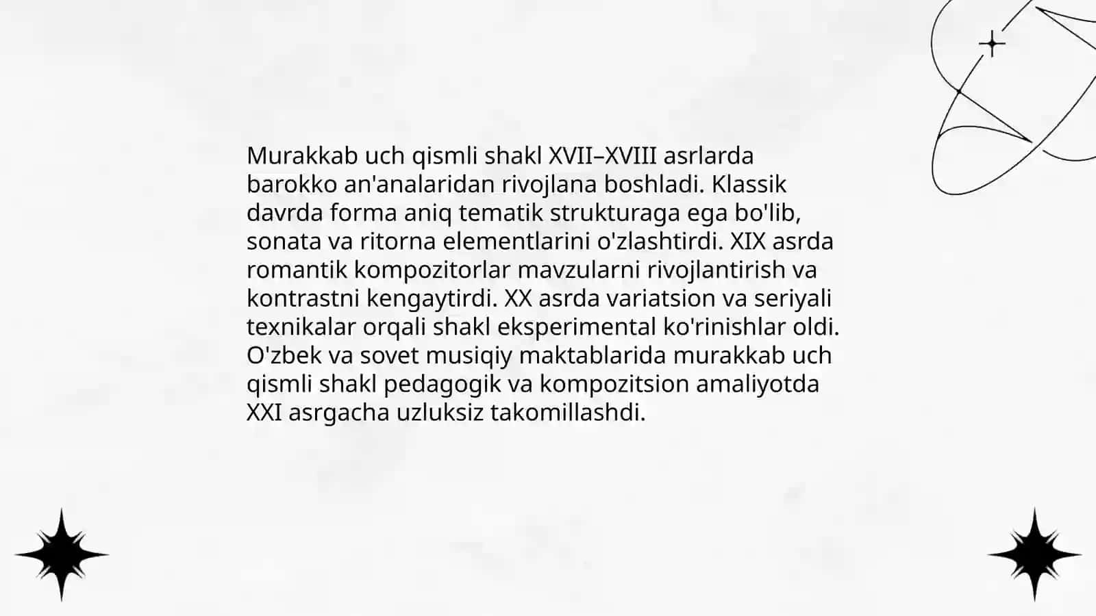 Murakkab uch qismli shakl Variatsion shakl 4