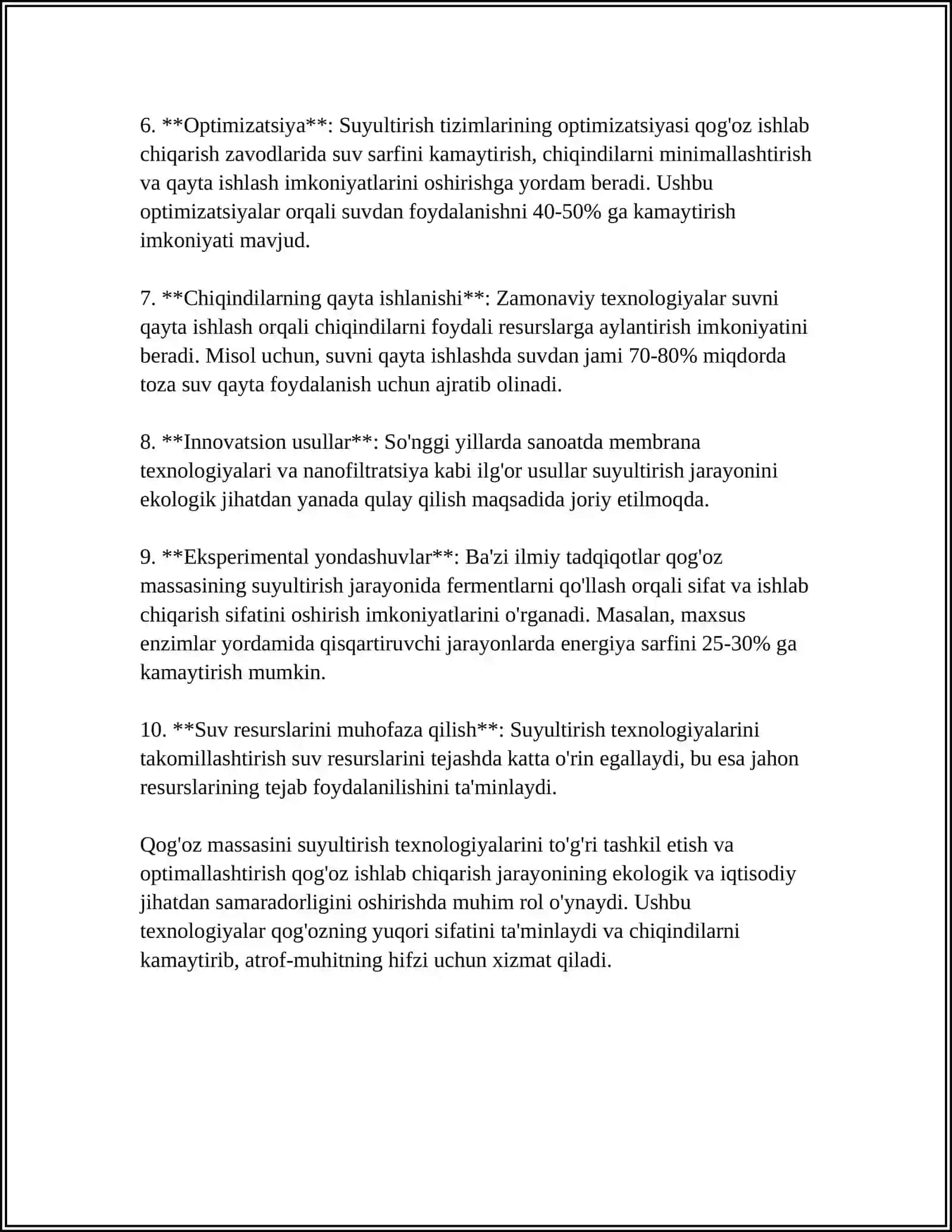 Qog'oz massasini suyultirish texnologiyalari 4