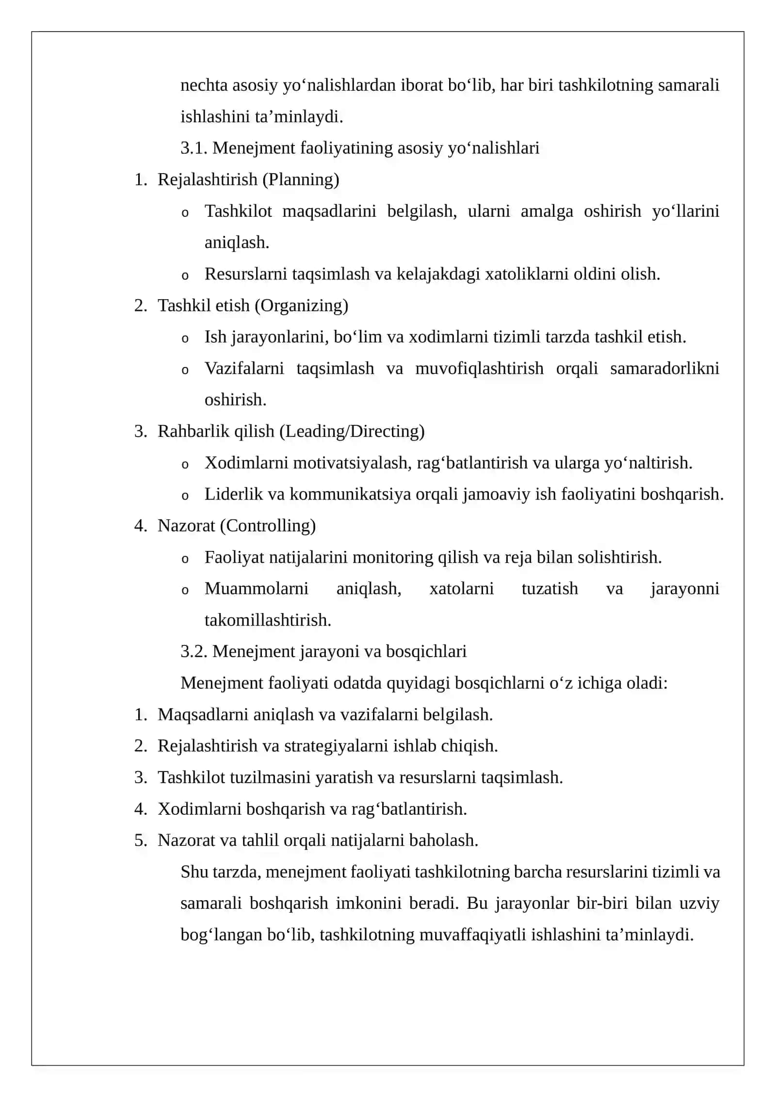 Menejment faoliyati va uning mohiyati 4