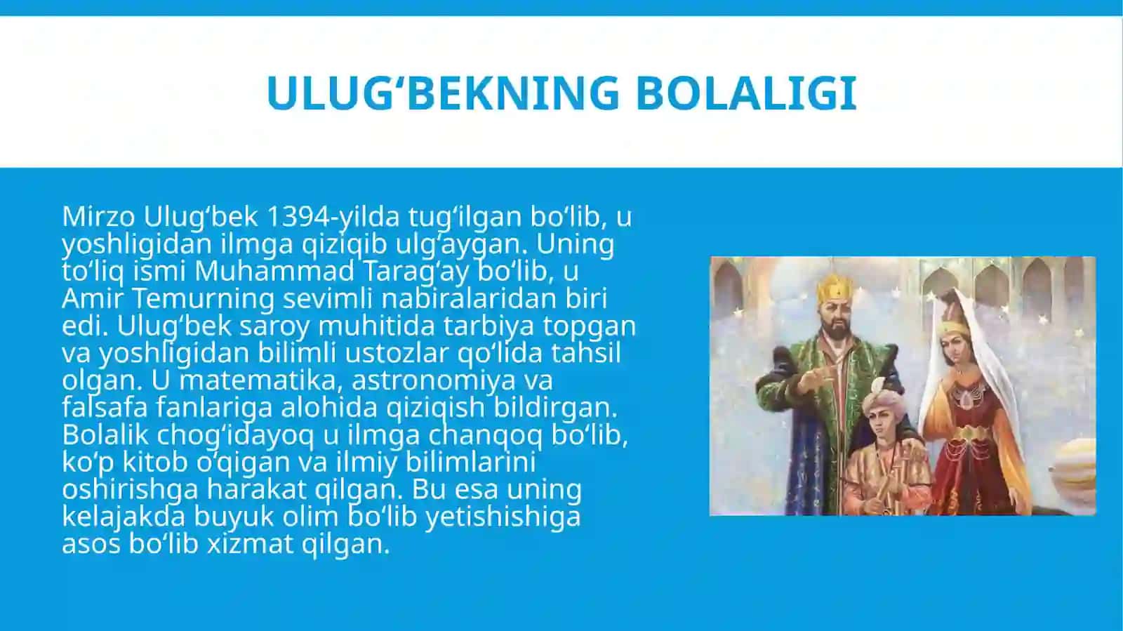 Mirzo Ulug'bek Davlat arbobi va buyuk olim ... 4