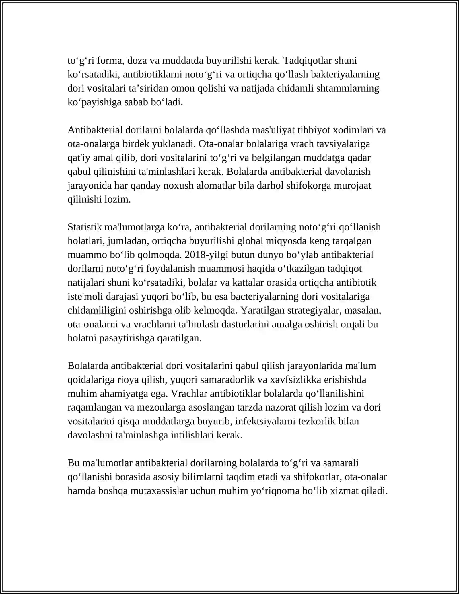 PEDIATRIYA AMALIYOTIDA DORILARNI QOLLANISHI 4
