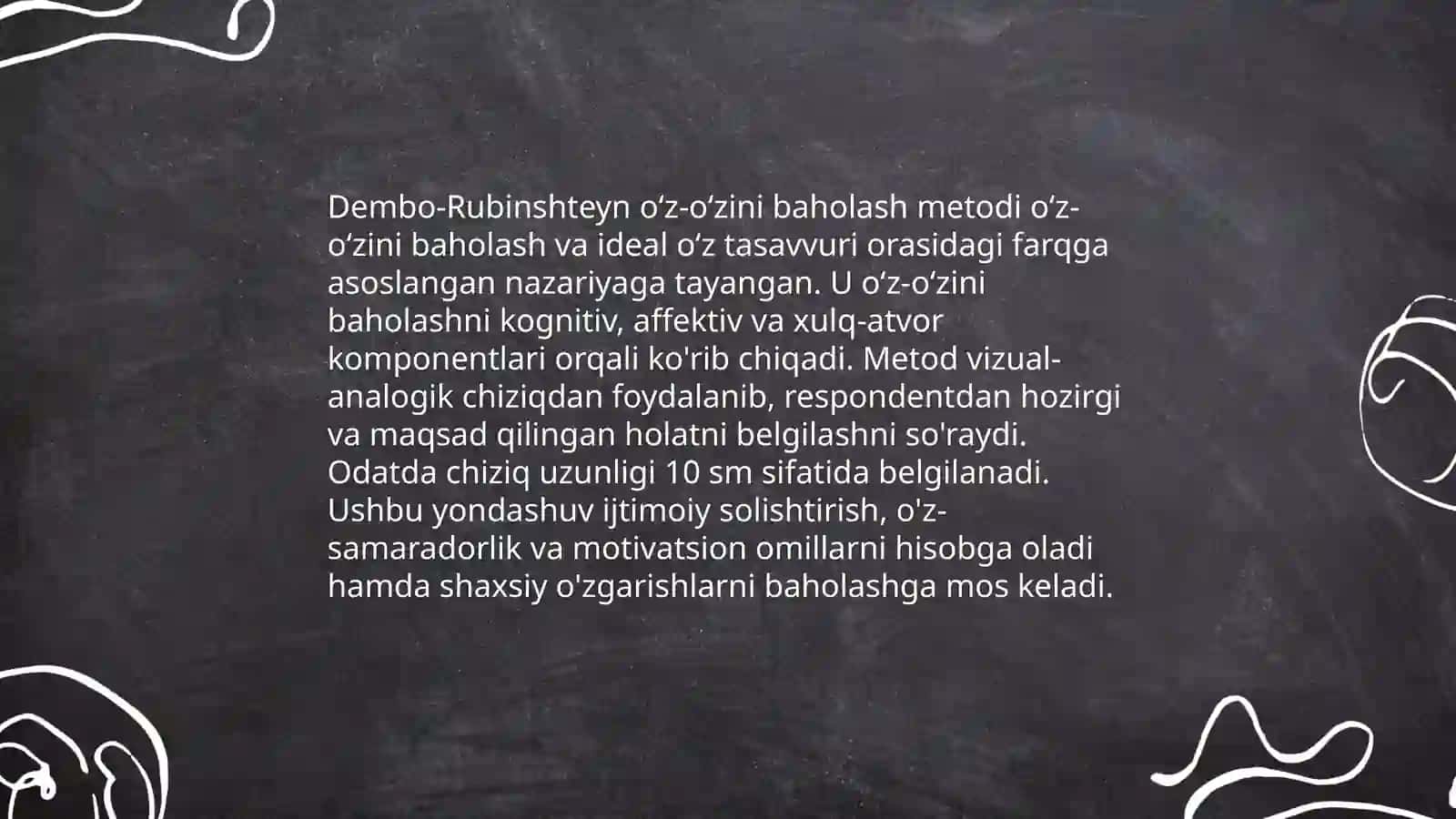 Dembo-Rubinshteyn oʻz-oʻzini baholash metodi 4