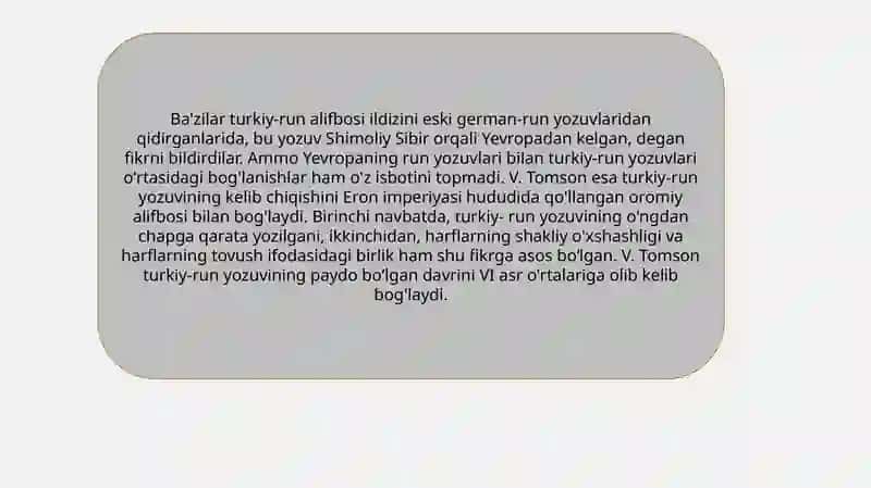 Turkiy run yozuvlarining turlari va tiplari 4