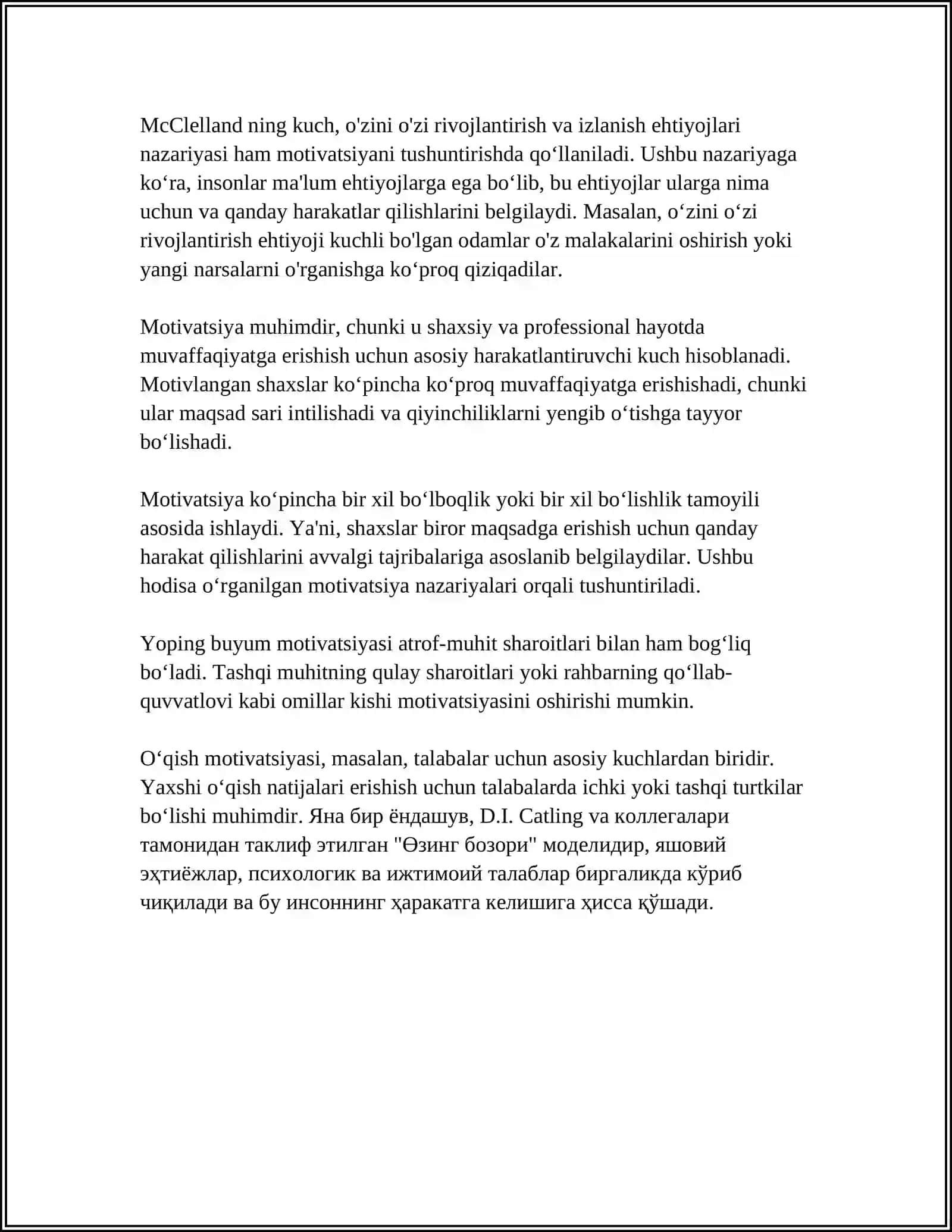 XORIJ PSIXOLOGIYASIDA MOTIV VA MOTIVATSIYA MUAMMOSI 4