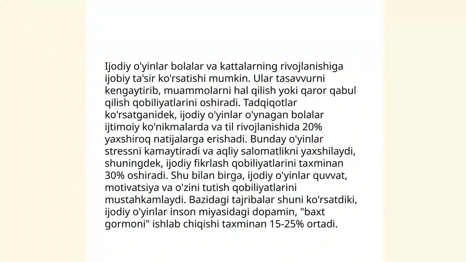 O'yin mashqlar uchun topshiriqlar tuzish 4