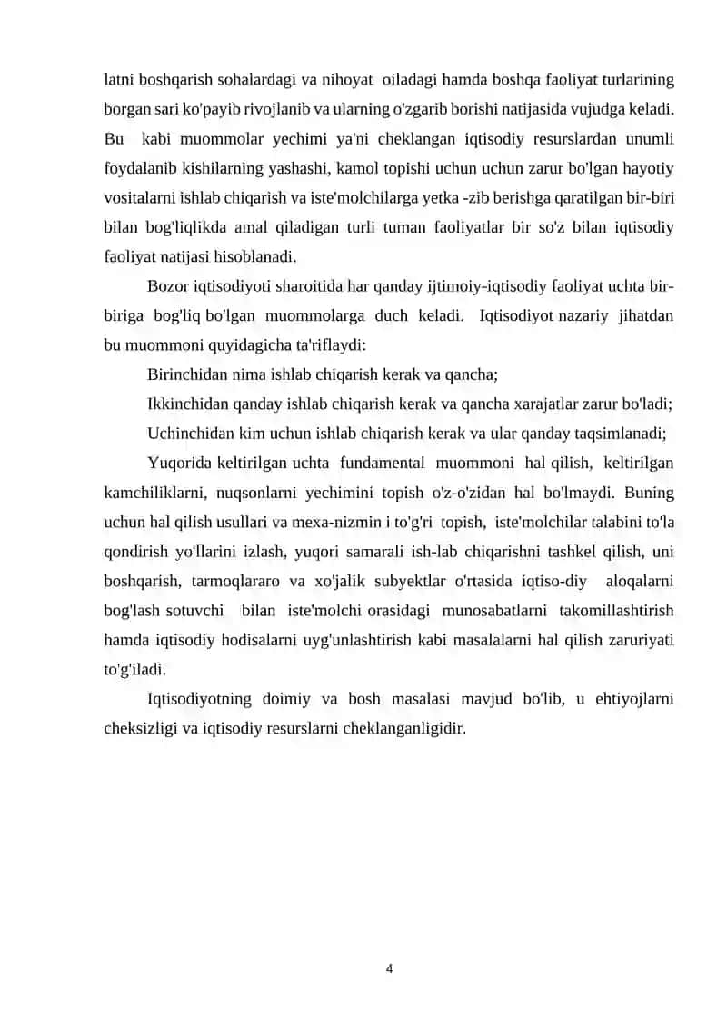 O'zbekiston Respublikasi Oliy va O'rtacha Maxsus Ta'lim Vazirligi Kurs Ishi 4