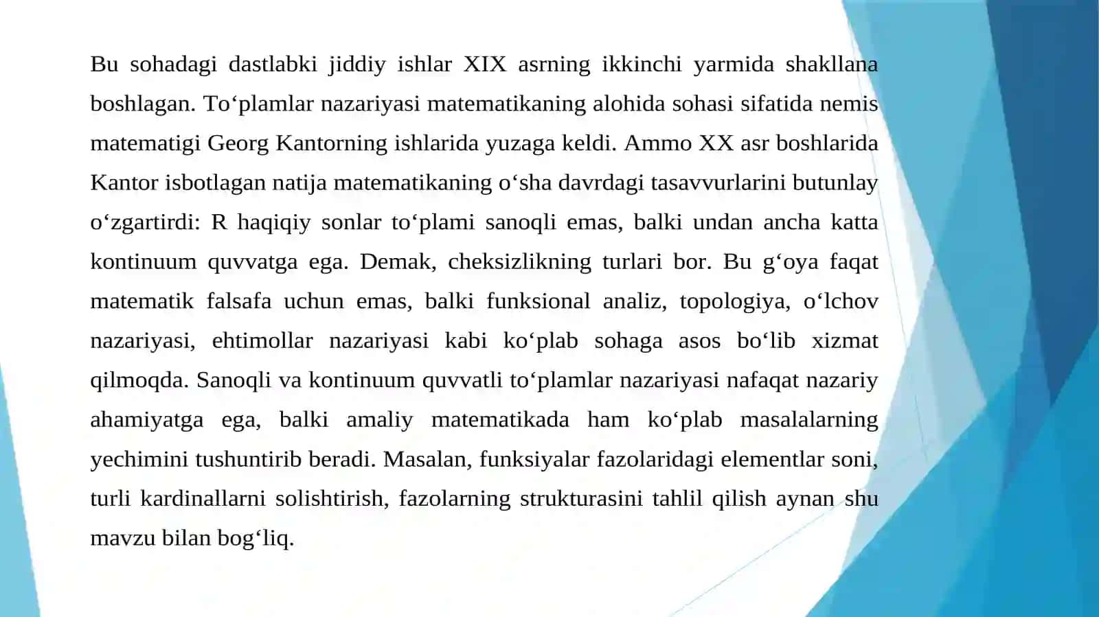 MATEMATIK ANALIZ FANIDAN 4