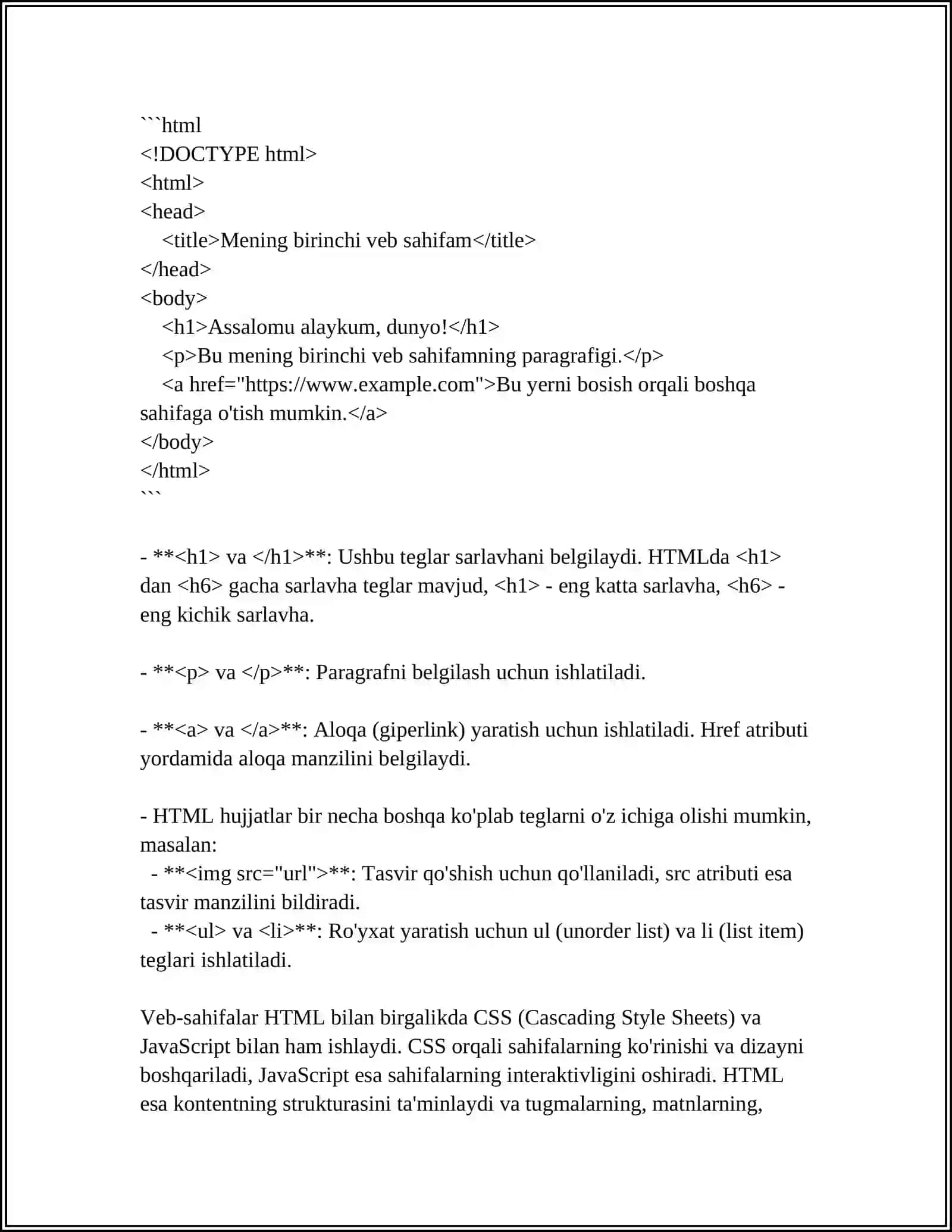 HTML TILIDA ODDIY WEB-SAHIFA YARATISH 4