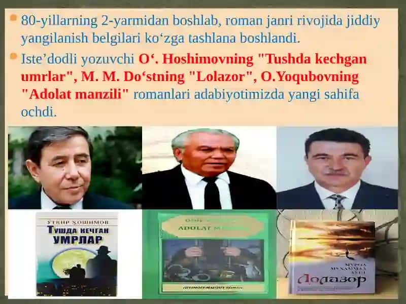 Tarixiy romanlar va ularning xususiyatlari 4