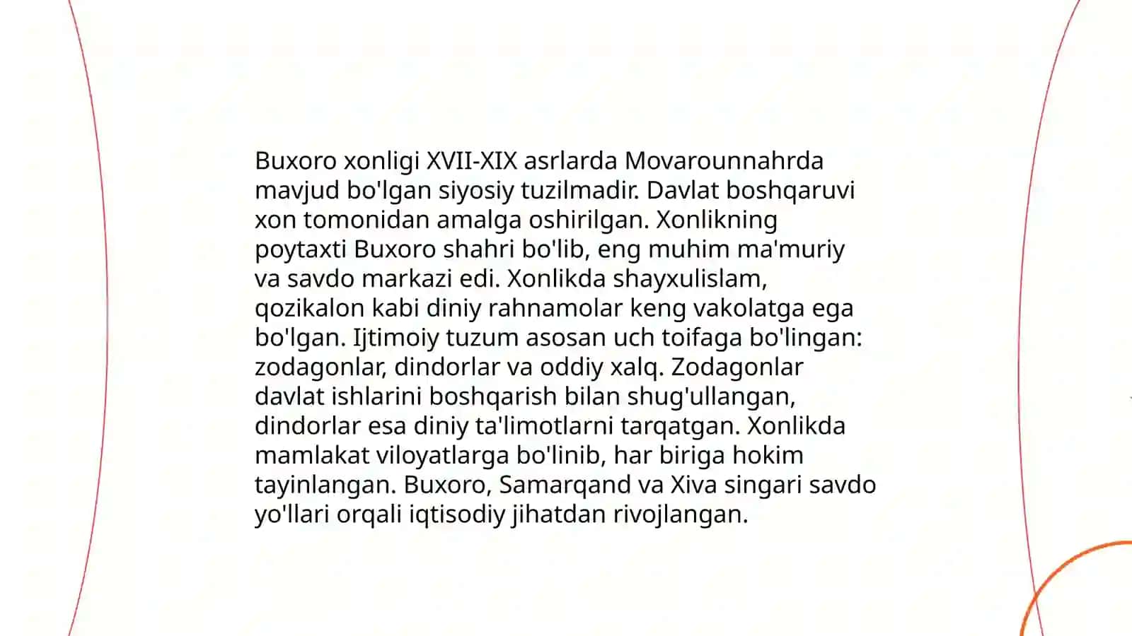 XVIII asr birinchi yarmida Buxoro xonligining siyosiy inqirozi va uning asosiy xususiyatlari 4