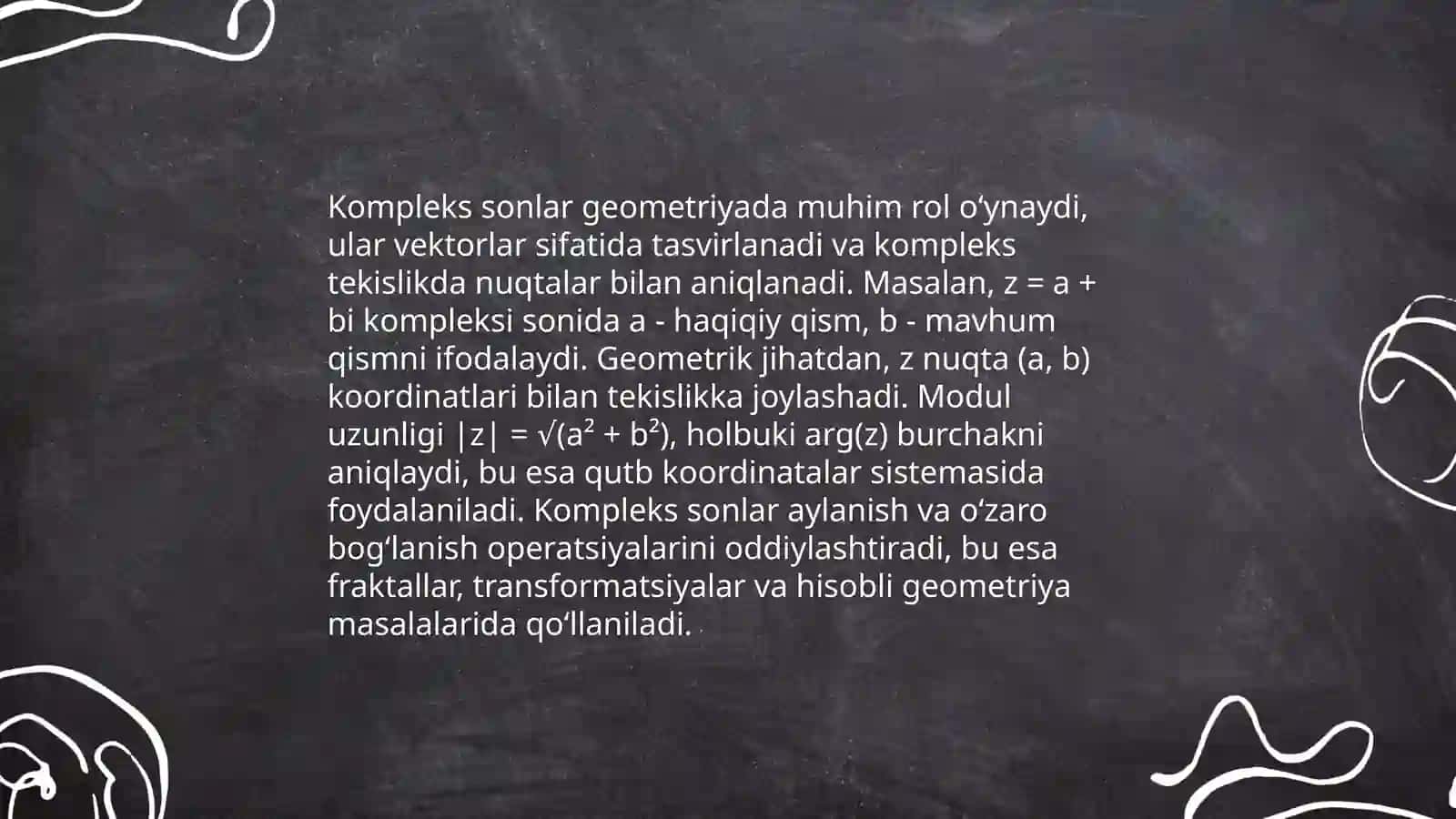 Kompleks sonlarning texnikaga tatbiqlarini o'rgatish 4