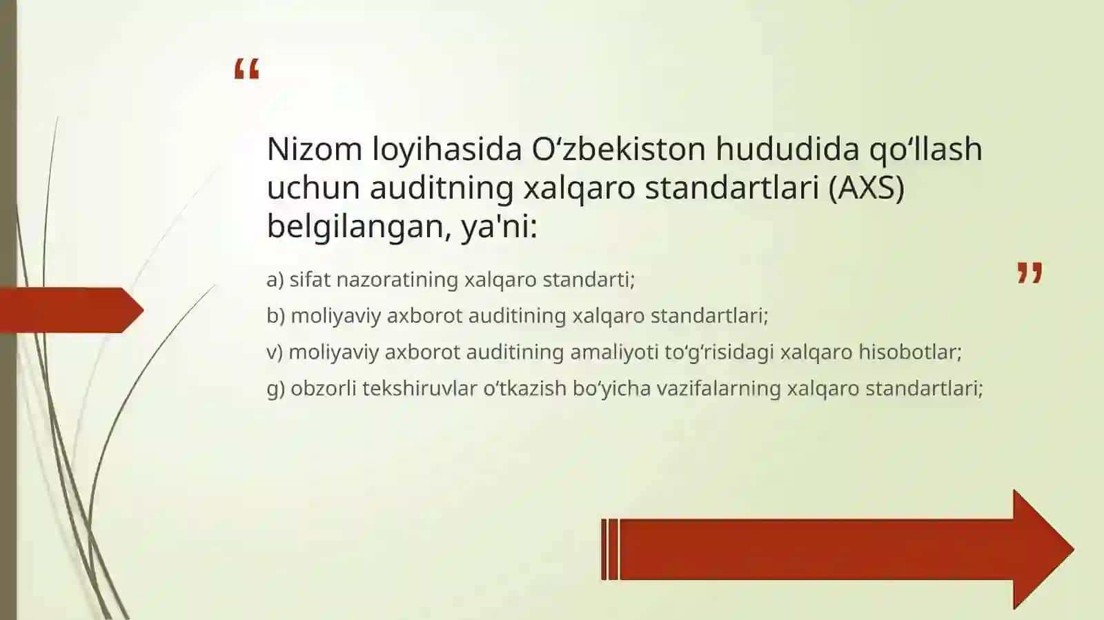 Халқаро аудит стандартларини таснифлаштириш ва Ўзбекистонда қўллаш масалалари 4