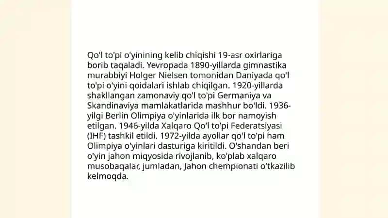 Qo'l to'pi o'yinini paydo bo'lishi 4